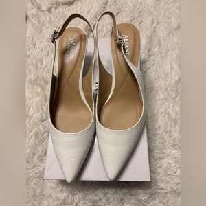 Alfani Women's white embossed croc Slingback Heels